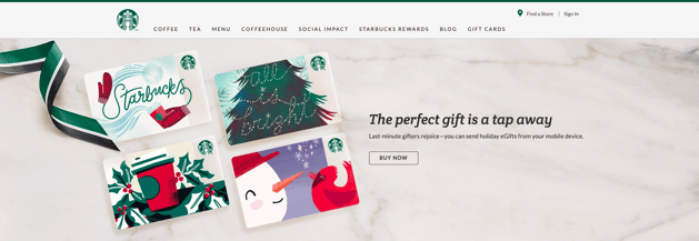 starbucks homepage example